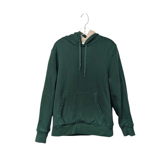 Amazon Essentials Women's Sherpa-Lined Fleece Hoodie Forest Green SZ- M - Picture 1 of 4